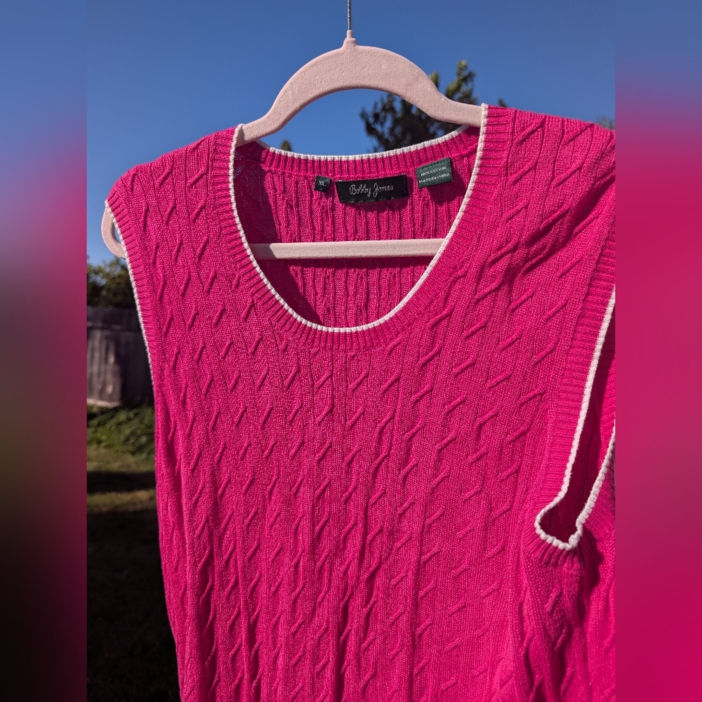Fuscia Cable Knit Top - 100% Cotton